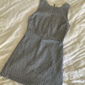 Alice+Olivia blue white Diamond print mini dress size 8